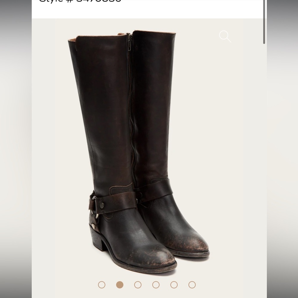 Frye Tall Leather Carson Harness Boot